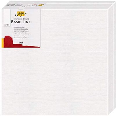 KREUL 634040 Solo Goya Stretched Canvas Basic Line Keilrahmen 40 x 40 cm, 3er Set, mit Leinwand aus Baumwolle 4 fach grundiert, ideal für Öl, Acryl-und Gouachefarben KREUL 634040 Solo Goya Stretched Canvas Basic Line Keilrahmen 40 x 40 cm, 3er Set, mit Leinwand aus Baumwolle 4 fach grundiert, ideal für Öl, Acryl-und Gouachefarben