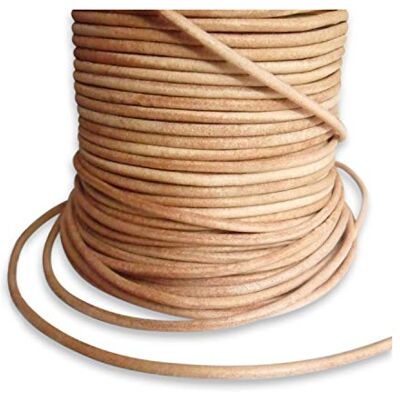 Auroris 10m Rolle Lederband rund Ø 3mm Natur (ungefärbt) Auroris 10m Rolle Lederband rund Ø 3mm Natur (ungefärbt)
