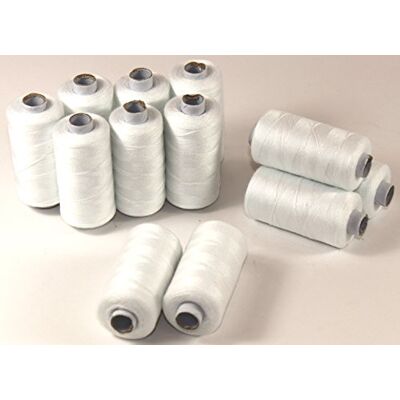 Unbekannt Nähgarn weiß 500m je Rolle -K&B Vertrieb- Garn Syngarn 100% Polyester Allesnäher Garne 026 (24 Stück) Unbekannt Nähgarn weiß 500m je Rolle -K&B Vertrieb- Garn Syngarn 100% Polyester Allesnäher Garne 026 (24 Stück)