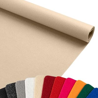 Primaflor - Ideen in Textil Primaflor Rips Messeteppich Dublin 100x1500 cm Champagner Meterware Gerippte Polypropylen-Meterware für Messe, Event und Hochzeit; Bfl-s1, 3 mm hoch, zuschneidbar Primaflor - Ideen in Textil Primaflor Rips Messeteppich Dublin 100x1500 cm Champagner Meterware Gerippte Polypropylen-Meterware für Messe, Event und Hochzeit; Bfl-s1, 3 mm hoch, zuschneidbar