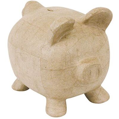 décopatch MA018C Träger M aus Pappmaché, Sparschwein, 26 x 19,5 x 22,5 cm, zum Verzieren, 1 Stück, Kartonbraun décopatch MA018C Träger M aus Pappmaché, Sparschwein, 26 x 19,5 x 22,5 cm, zum Verzieren, 1 Stück, Kartonbraun