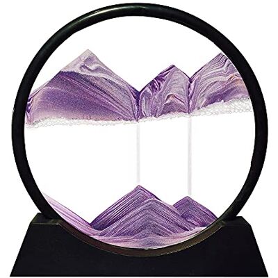 Aoderun Sandbilder Zum Drehen 3d Sanduhr Büro Deko Sand Rundes Glas Fließender Sand Rahmen Bewegliches Sandbild für Schreibtisch Sandmalerei für Erwachses (Violett,28cm) Aoderun Sandbilder Zum Drehen 3d Sanduhr Büro Deko Sand Rundes Glas Fließender Sand Rahmen Bewegliches Sandbild für Schreibtisch Sandmalerei für Erwachses (Violett,28cm)