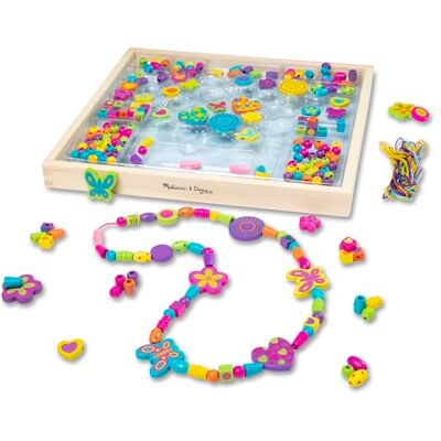 Melissa & Doug Holzperlen-Set, Für das Designen von Armbändern, Schmuck und für kreative Ideen, Farbenfrohe Schmetterlingsperlen, Für Kinder ab 4 Jahren FSC zertifizierte Melissa & Doug Holzperlen-Set, Für das Designen von Armbändern, Schmuck und für kreative Ideen, Farbenfrohe Schmetterlingsperlen, Für Kinder ab 4 Jahren FSC zertifizierte