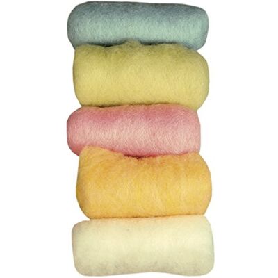 Rayher Hobby Filzwolle, reine Schurwolle, Vlies, Sommermix "Poetry Life", Set 5 Farben à 20 g, Filzwolle 100 g, 100% Wolle zum Filzen, Märchenwolle, 53658000 Rayher Hobby Filzwolle, reine Schurwolle, Vlies, Sommermix "Poetry Life", Set 5 Farben à 20 g, Filzwolle 100 g, 100% Wolle zum Filzen, Märchenwolle, 53658000