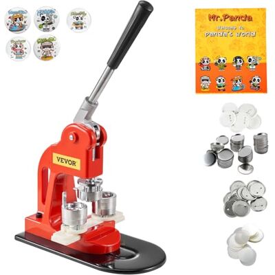 VEVOR Button Maker Maschine, 25 mm (1 Zoll) Badge Punch Press Kit, Kinder DIY Geschenke Pin Maker, Herstellung Zubehör Mit 500 STK. Teile & Kreisschneider & Zauberbuch VEVOR Button Maker Maschine, 25 mm (1 Zoll) Badge Punch Press Kit, Kinder DIY Geschenke Pin Maker, Herstellung Zubehör Mit 500 STK. Teile & Kreisschneider & Zauberbuch