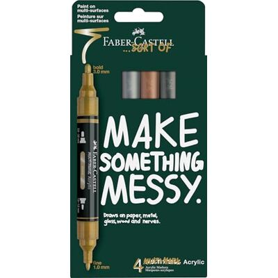 Faber-Castell Multimark Acrylic Marker Set Metallic, 4 Farben Faber-Castell Multimark Acrylic Marker Set Metallic, 4 Farben