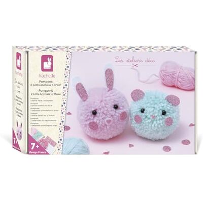 Janod – Bastelset 2 Pompons – 2 Wollknäuel + Filz + Aufkleber – Inklusive Werkzeuge zur Herstellung der Pompons – DIY-Aktivität Ab 7 Jahren Janod – Bastelset 2 Pompons – 2 Wollknäuel + Filz + Aufkleber – Inklusive Werkzeuge zur Herstellung der Pompons – DIY-Aktivität Ab 7 Jahren