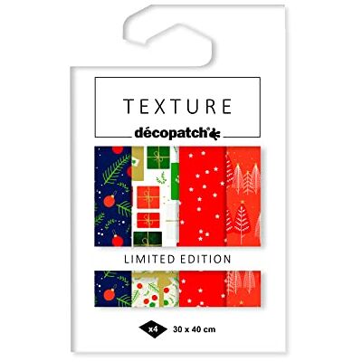 décopatch Decopatch TD876C Packung mit 4 Bögen Texture Papier mit Metallic-Effekt, 30x40 cm, 4 Stück sortiert, Little Gift décopatch Decopatch TD876C Packung mit 4 Bögen Texture Papier mit Metallic-Effekt, 30x40 cm, 4 Stück sortiert, Little Gift