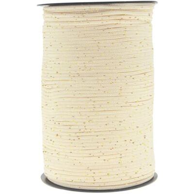 Stafil Thai Cord Glitter, Kordelgarn Ø 3 mm für Häkeltaschen, 1 Rolle à 400 g/200 m, Farbe Creme/Gold Stafil Thai Cord Glitter, Kordelgarn Ø 3 mm für Häkeltaschen, 1 Rolle à 400 g/200 m, Farbe Creme/Gold
