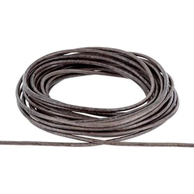 Auroris 10m Lederband rund Ø 1mm antik-braungrau Auroris 10m Lederband rund Ø 1mm antik-braungrau