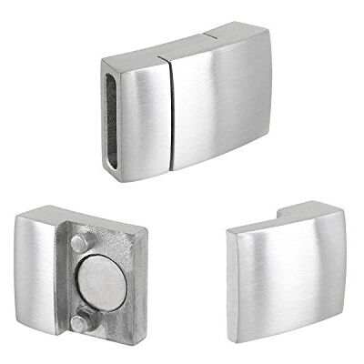 Auroris Magnetverschluss aus Edelstahl matt-Optik Loch 10x2,5mm, 1 Stück Auroris Magnetverschluss aus Edelstahl matt-Optik Loch 10x2,5mm, 1 Stück