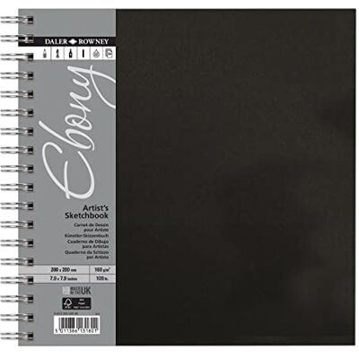 Daler-Rowney Ebony 200 X 200mm Quadrat Spiral Skizzenbuch - Skizzenbuch Daler-Rowney Ebony 200 X 200mm Quadrat Spiral Skizzenbuch - Skizzenbuch