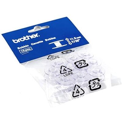 Brother Näh- und Stickspulen SA156, transparent, 10 Stück Brother Näh- und Stickspulen SA156, transparent, 10 Stück