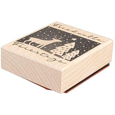 Rayher 29213000 Stempel Friedvolle Feiertage, 6x7cm, Weiß, Normal Rayher 29213000 Stempel Friedvolle Feiertage, 6x7cm, Weiß, Normal