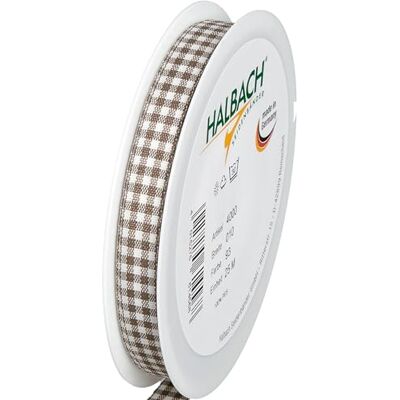 Halbach Vichy-Karo-Geschenkband, 10 mm x 25 m, dunkelbraun Halbach Vichy-Karo-Geschenkband, 10 mm x 25 m, dunkelbraun
