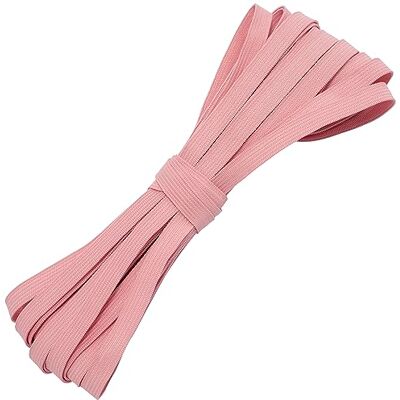 AERZETIX C67530 Flaches geflochtenes Gummiband 10 Meter Breite 10 mm Polyester + Latex Asche rosa Farbe AERZETIX C67530 Flaches geflochtenes Gummiband 10 Meter Breite 10 mm Polyester + Latex Asche rosa Farbe