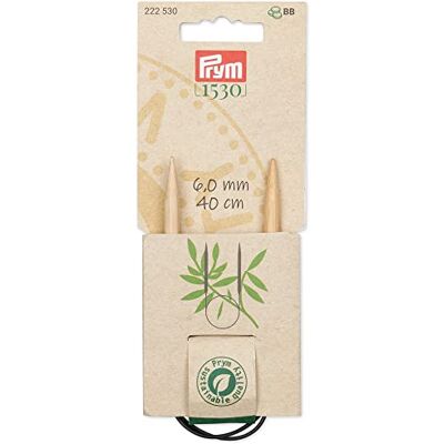 Prym 222530 Rundstricknadel 1530, Bambus, 40cm, 6,0mm, Holzfarben Prym 222530 Rundstricknadel 1530, Bambus, 40cm, 6,0mm, Holzfarben