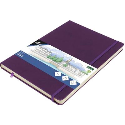 Kangaro Skizzenbuch A4 Purple Heart PU Hardcover 80 Blatt 140 Gramm cremefarbenes Papier mit Gummiband und Band Kangaro Skizzenbuch A4 Purple Heart PU Hardcover 80 Blatt 140 Gramm cremefarbenes Papier mit Gummiband und Band