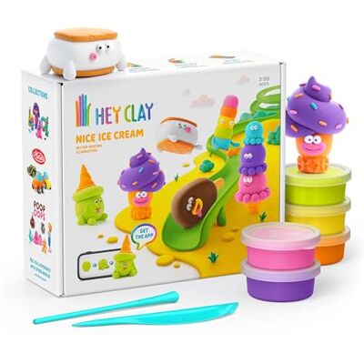 Hey Clay 15 Dosen lufttrocknende Knete für Kinder ab 3 Jahren Kreatives Bastelset Modelliermasse lufttrocknend Knete ab 3 Jahre (Cooles EIS) Hey Clay 15 Dosen lufttrocknende Knete für Kinder ab 3 Jahren Kreatives Bastelset Modelliermasse lufttrocknend Knete ab 3 Jahre (Cooles EIS)