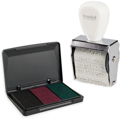 Trodat Creative Mini Stempel Set Soul Mail zum kreativen Gestalten – 12 Abdrucke, Englisch, Kreativstempel in weiß inkl. Stempelkissen in Pink, Schwarz, Grün, 30x5 mm Trodat Creative Mini Stempel Set Soul Mail zum kreativen Gestalten – 12 Abdrucke, Englisch, Kreativstempel in weiß inkl. Stempelkissen in Pink, Schwarz, Grün, 30x5 mm