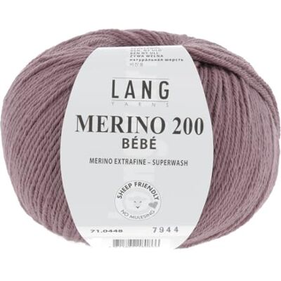 Lang Yarns Merino 200 Bébé Farbe: Altrosa (0448) 50 g / ca. 203 m Wolle Lang Yarns Merino 200 Bébé Farbe: Altrosa (0448) 50 g / ca. 203 m Wolle