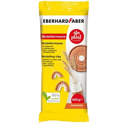 Eberhard Faber 570383 EFAPlast Classic Modelliermasse in terrakotta, Inhalt 0,5 kg, lufthärtend, tonähnlich, kreatives Bastelvergnügen für kleine und große Künstler Eberhard Faber 570383 EFAPlast Classic Modelliermasse in terrakotta, Inhalt 0,5 kg, lufthärtend, tonähnlich, kreatives Bastelvergnügen für kleine und große Künstler