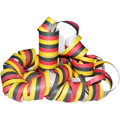 Unbekannt Heku Luftschlangen Deutschland, 3 Rollen, 4 Meter, Schwarz Rot Gold, Papier, Partydekoration Unbekannt Heku Luftschlangen Deutschland, 3 Rollen, 4 Meter, Schwarz Rot Gold, Papier, Partydekoration
