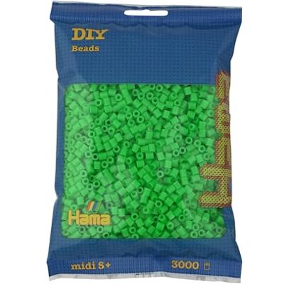 Hama Perlen Beutel ca.3000 Midi Sicherungsperlen Mosaik Deko Kunst & Basteln für kreative Kinder ab 5 Jahren Fluoreszierendes Grün Hama Perlen Beutel ca.3000 Midi Sicherungsperlen Mosaik Deko Kunst & Basteln für kreative Kinder ab 5 Jahren Fluoreszierendes Grün