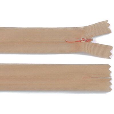 Schnoschi 2 Stück 60 cm Langer Spiralreißverschluss, nahtverdeckt, Nicht teilbar, beige, 3mm Laufschiene, Reißverschluss Schnoschi 2 Stück 60 cm Langer Spiralreißverschluss, nahtverdeckt, Nicht teilbar, beige, 3mm Laufschiene, Reißverschluss