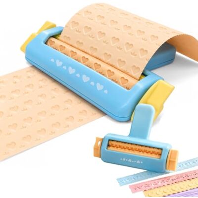Snrtevu Papier Crimper Walze, 11,5 cm Einzug, für 80–120 g/m² Papier (Herz) Papier Crimper zum Verschließen, beidseitig drehbar, 3-mm-Prägung für Karten, Scrapbooking, DIY-Deko und 80–120 g/m² Papier Snrtevu Papier Crimper Walze, 11,5 cm Einzug, für 80–120 g/m² Papier (Herz) Papier Crimper zum Verschließen, beidseitig drehbar, 3-mm-Prägung für Karten, Scrapbooking, DIY-Deko und 80–120 g/m² Papier
