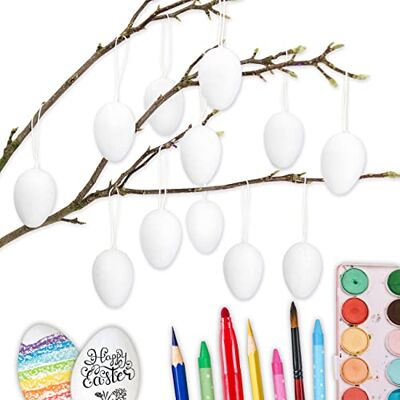 Papierdrachen 12 weiße Ostereier aus Pappmaché Klassische Osterdekoration für Zweige und Ostergestecke Eier zum Bemalen und Beschriften 4x6 cm Ostern Papierdrachen 12 weiße Ostereier aus Pappmaché Klassische Osterdekoration für Zweige und Ostergestecke Eier zum Bemalen und Beschriften 4x6 cm Ostern