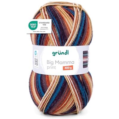 Gründl Wolle Big Mamma Print XXL 1 x 400 g, Tinte-kupfer-mauve-beige-weiß Gründl Wolle Big Mamma Print XXL 1 x 400 g, Tinte-kupfer-mauve-beige-weiß