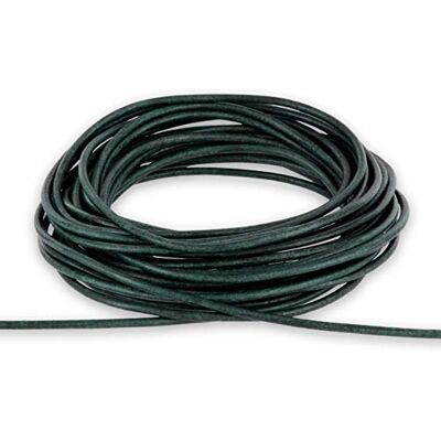 Auroris 5m Lederband rund Ø 3mm antik-smaragdgrün Auroris 5m Lederband rund Ø 3mm antik-smaragdgrün
