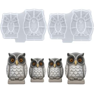 JS MOLD 3D Silikonform Eule 2 Set, 2-in-1 Gießform für große und kleine Eule, DIY Bastelform für Gips Beton Duftwachs Epoxidharz, Tier Deko Form für Heim- und Gartendekoration JS MOLD 3D Silikonform Eule 2 Set, 2-in-1 Gießform für große und kleine Eule, DIY Bastelform für Gips Beton Duftwachs Epoxidharz, Tier Deko Form für Heim- und Gartendekoration