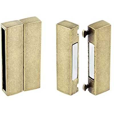 Auroris Flacher rechteckiger Magnetverschluss Material: Zinklegierung messingfarben Loch 34x4 mm 5 Stück Auroris Flacher rechteckiger Magnetverschluss Material: Zinklegierung messingfarben Loch 34x4 mm 5 Stück