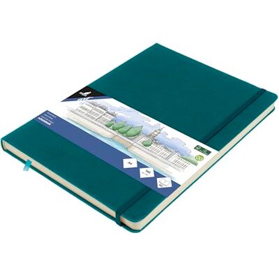 Kangaro Skizzenbuch A4 Dark Turquoise PU Hardcover 80 Blatt 140 Gramm cremefarbenes Papier mit Gummiband und Band Kangaro Skizzenbuch A4 Dark Turquoise PU Hardcover 80 Blatt 140 Gramm cremefarbenes Papier mit Gummiband und Band
