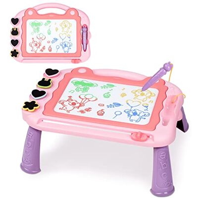 Sarsumir Magnetische Maltafel Zaubertafeln für Kinder, Zaubertafel Maltafel Magnettafel Reisegröße, Bunt Zeichenbrett für 3 4 5 Jahre alt mit 1 Magnetstift und 4 Stempel, Rosa Sarsumir Magnetische Maltafel Zaubertafeln für Kinder, Zaubertafel Maltafel Magnettafel Reisegröße, Bunt Zeichenbrett für 3 4 5 Jahre alt mit 1 Magnetstift und 4 Stempel, Rosa