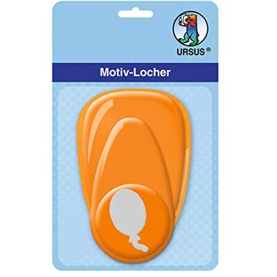 Ursus 19480070 Motivlocher mit Hebel mittel, Luftballon, orange, ausgestanztes Motiv ca. 25,4 mm, aus Kunststoff mit Metallstanze, geeignet für Grammaturen von 160 220 g /qm Ursus 19480070 Motivlocher mit Hebel mittel, Luftballon, orange, ausgestanztes Motiv ca. 25,4 mm, aus Kunststoff mit Metallstanze, geeignet für Grammaturen von 160 220 g /qm