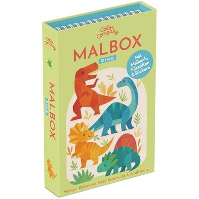 Color Company Malbox Dino, Malbuch und Stifte, Kinder ab 3 Jahren Malset mit Stickern für unterwegs, extra dickes Papier ohne Durchdrucken, Beschäftigung für Auto und Restaurant, Geschenk Color Company Malbox Dino, Malbuch und Stifte, Kinder ab 3 Jahren Malset mit Stickern für unterwegs, extra dickes Papier ohne Durchdrucken, Beschäftigung für Auto und Restaurant, Geschenk