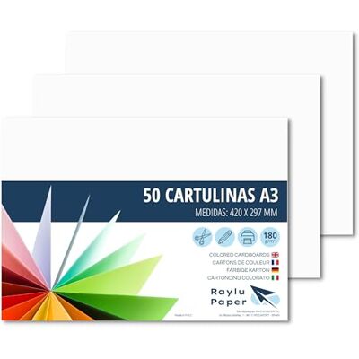 Raylu Papier A3 Buntpapier - Weiß - Bastelpapier Raylu Papier A3 Buntpapier - Weiß - Bastelpapier