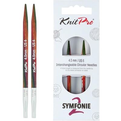 KnitPro Symfonie 2 normale austauschbare Nadeln, 13 cm, 4 mm KnitPro Symfonie 2 normale austauschbare Nadeln, 13 cm, 4 mm