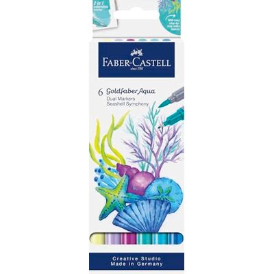 Faber-Castell Goldfaber Aqua Dual Marker Seashell Symphony, 6 Farben Faber-Castell Goldfaber Aqua Dual Marker Seashell Symphony, 6 Farben