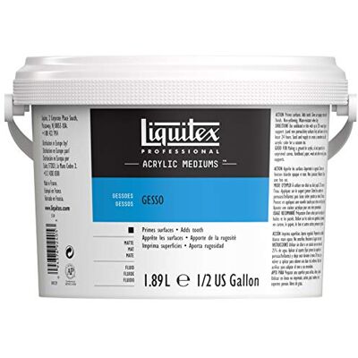 Liquitex 5334 Professional Gesso, Grundierung für Acrylfarben, Licht und Alterungsbeständiger Primer, Gebrauchsfertig 1, 89 Lieter Eimer, weiß Liquitex 5334 Professional Gesso, Grundierung für Acrylfarben, Licht und Alterungsbeständiger Primer, Gebrauchsfertig 1, 89 Lieter Eimer, weiß