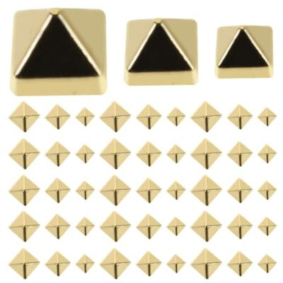 JFNKLFG Nieten Set 600 Stück Nieten Gold Vier-Backen-Vierkant-Spike Punk-Stil-Nieten for Kleidung, DIY, Handwerk, Dekoration, Pyramiden-Nieten JFNKLFG Nieten Set 600 Stück Nieten Gold Vier-Backen-Vierkant-Spike Punk-Stil-Nieten for Kleidung, DIY, Handwerk, Dekoration, Pyramiden-Nieten