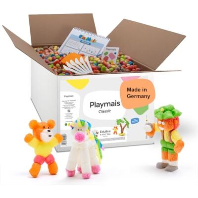 Playmais Eduline Large 6300 Teile Bastelset Spielzeug aus Maisgrieß, inkl. 6 Schwämmchen, 6 Bastelmesser, Anleitungsbuch vegan & sicher ab 3 Jahren Playmais Eduline Large 6300 Teile Bastelset Spielzeug aus Maisgrieß, inkl. 6 Schwämmchen, 6 Bastelmesser, Anleitungsbuch vegan & sicher ab 3 Jahren