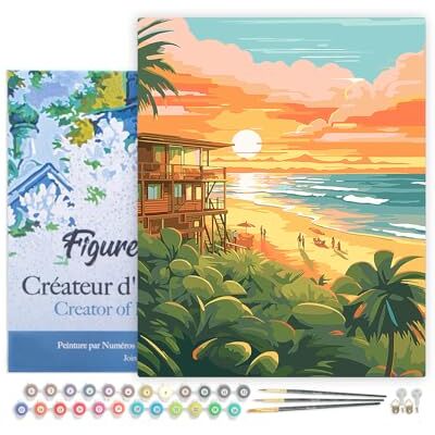 ART Malen Nach Zahlen Erwachsene Mit Rahmen Strandclub bei Sonnenuntergang Paint by Numbers Basteln DIY Bastelset 40x50cm Leinwand gespannt auf Holzrahmen ART Malen Nach Zahlen Erwachsene Mit Rahmen Strandclub bei Sonnenuntergang Paint by Numbers Basteln DIY Bastelset 40x50cm Leinwand gespannt auf Holzrahmen