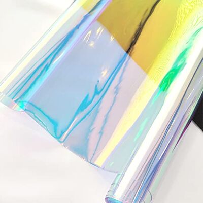 Generic 30cmx135cm Holografisches Vinylgewebe Rollen, schillernder transparenter PVC-Stoff, Wasserdicht Kunstleder Für Kunsthandwerk, DIY-Dekoration (Irisierendes Blau) Generic 30cmx135cm Holografisches Vinylgewebe Rollen, schillernder transparenter PVC-Stoff, Wasserdicht Kunstleder Für Kunsthandwerk, DIY-Dekoration (Irisierendes Blau)