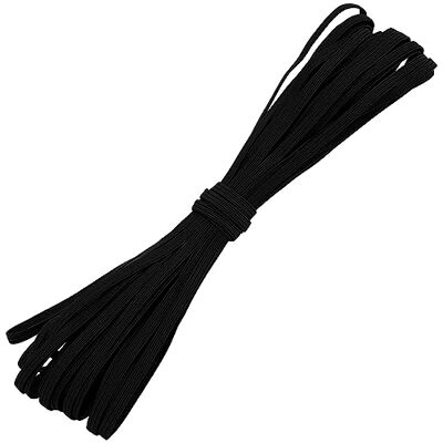 AERZETIX C67304 Elastische Flache geflochtene Schnur 10 Meter Breite 5 mm Farbe Schwarz aus Polyester AERZETIX C67304 Elastische Flache geflochtene Schnur 10 Meter Breite 5 mm Farbe Schwarz aus Polyester