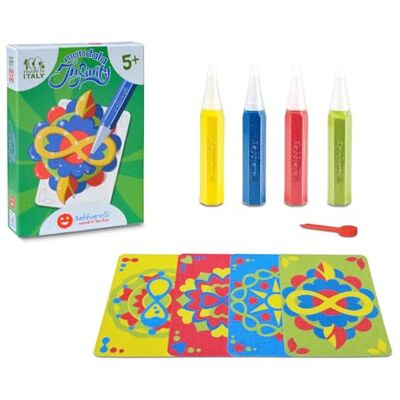 Sabbiarelli – Kit Mandala Infinity 5+ Sand-Art-Set: Mandala Enthält Klebemotive, Farbsand und Abziehwerkzeug 100% Made in Italy Kreativer Bastelspaß Kinder 5-12 Jahre Sabbiarelli – Kit Mandala Infinity 5+ Sand-Art-Set: Mandala Enthält Klebemotive, Farbsand und Abziehwerkzeug 100% Made in Italy Kreativer Bastelspaß Kinder 5-12 Jahre