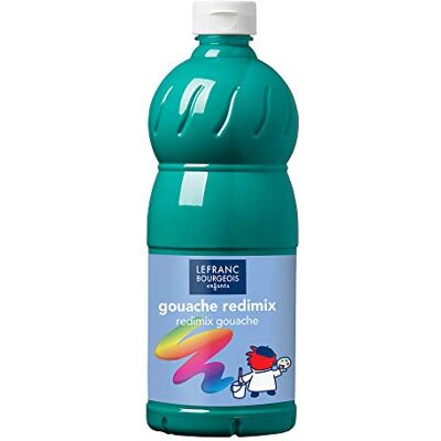 Lefranc Bourgeois 188280 flüssige Tempera Redimix Farbe, leuchtende Gouachefarbe auf Wasserbasis, hohe Deckkraft, hervorragenden Maleigenschaften, gebrauchsfertig, 1000ml Flasche Smaragdgrün Lefranc Bourgeois 188280 flüssige Tempera Redimix Farbe, leuchtende Gouachefarbe auf Wasserbasis, hohe Deckkraft, hervorragenden Maleigenschaften, gebrauchsfertig, 1000ml Flasche Smaragdgrün